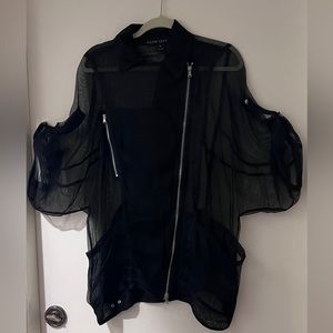 Ralph Lauren black sheer oversized shirt